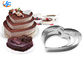 RK Bakeware China Foodservice NSF شكل قلب كعكة الخبز العفن ، الفولاذ المقاوم للصدأ القلب صب حلقات كعكة موس