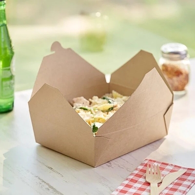 علب طعام ورقية من ورق الكرافت يمكن التخلص منها في حاويات الغداء