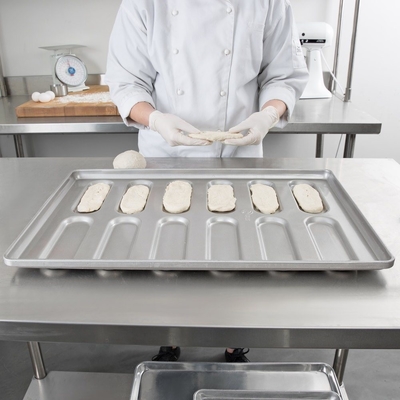 RK Bakeware China Foodservice NSF 0215 المزجج بالألمنيوم الصلب المدور نهاية Hoagie كعكة عموم همبرغر كعكة الخبز صينية