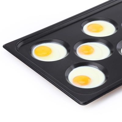 صينية خبز Rk China-Gastronorm Gn 1/1 من الألومنيوم غير لاصقة 530X325mm مع 8 قوالب للبيض