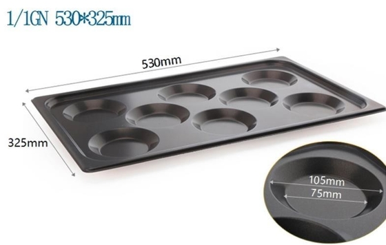صينية خبز Rk China-Gastronorm Gn 1/1 من الألومنيوم غير لاصقة 530X325mm مع 8 قوالب للبيض