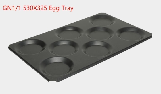 صينية خبز Rk China-Gastronorm Gn 1/1 من الألومنيوم غير لاصقة 530X325mm مع 8 قوالب للبيض