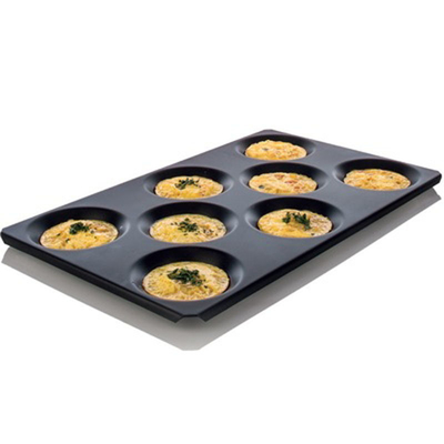 صينية خبز Rk China-Gastronorm Gn 1/1 من الألومنيوم غير لاصقة 530X325mm مع 8 قوالب للبيض