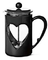 صانعات القهوة المحمولة ، مكبس قهوة زجاجي من البورسليكات العالي ، بلاستيك أسود ، مكبس فرنسي