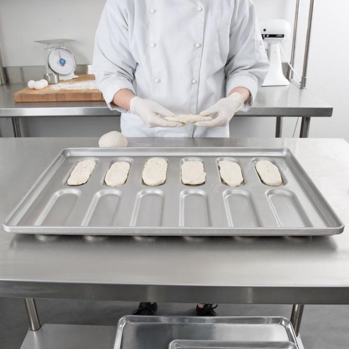 RK Bakeware China Foodservice NSF 0215 المزجج بالألمنيوم الصلب المدور نهاية Hoagie كعكة عموم همبرغر كعكة الخبز صينية 3